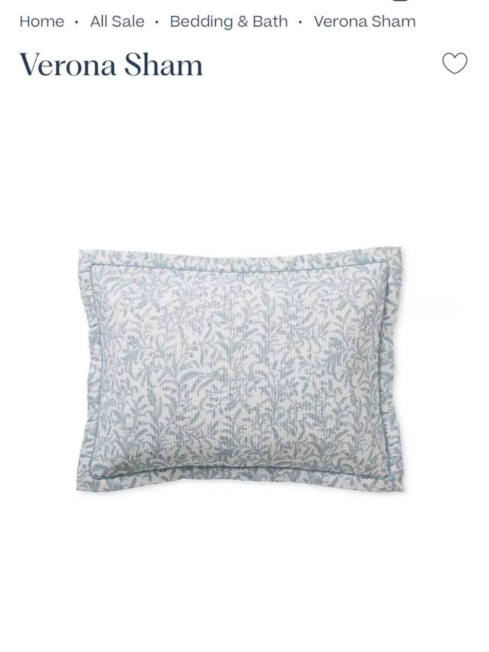Serena & Lily Verona Sham in Light Blue Floral